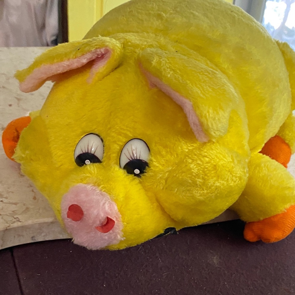 Yellow Plush Pig Toy